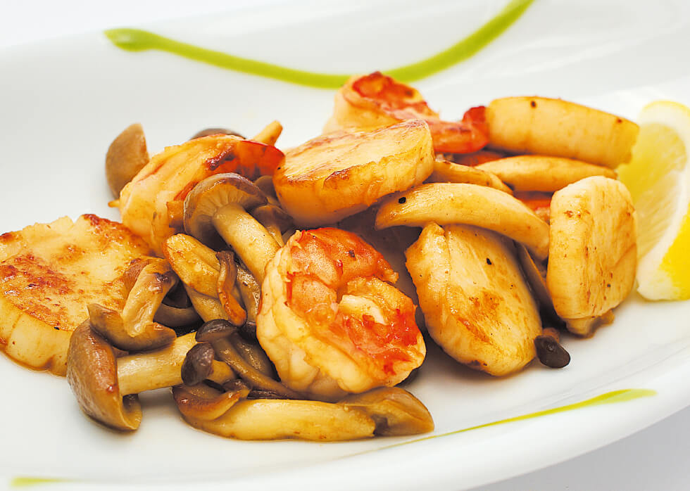 貝柱と海老のバター焼